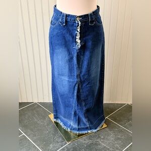 DETAILS Cotton Denim Maxi Skirt Size 8